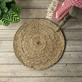 100% sustainable Jute round Rug available in four sizes